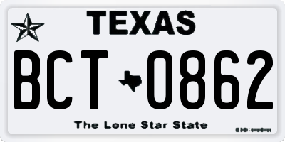 TX license plate BCT0862