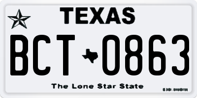 TX license plate BCT0863