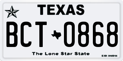 TX license plate BCT0868