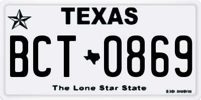 TX license plate BCT0869