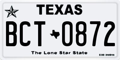 TX license plate BCT0872