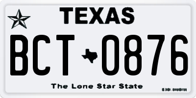 TX license plate BCT0876