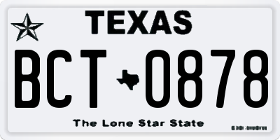 TX license plate BCT0878