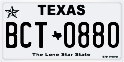TX license plate BCT0880