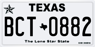TX license plate BCT0882