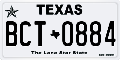 TX license plate BCT0884