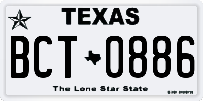TX license plate BCT0886