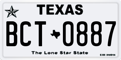 TX license plate BCT0887