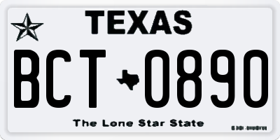 TX license plate BCT0890