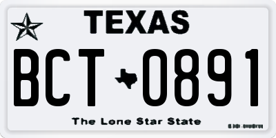 TX license plate BCT0891
