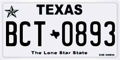 TX license plate BCT0893