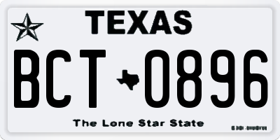 TX license plate BCT0896