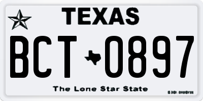TX license plate BCT0897