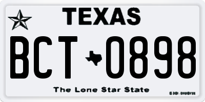 TX license plate BCT0898