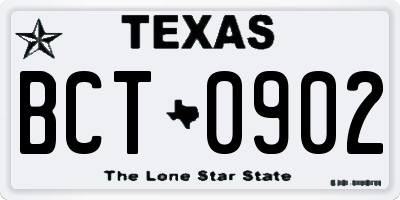 TX license plate BCT0902