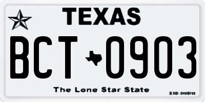 TX license plate BCT0903