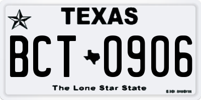 TX license plate BCT0906