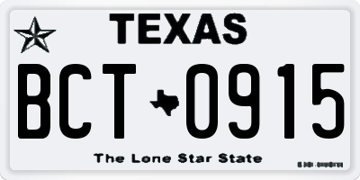 TX license plate BCT0915