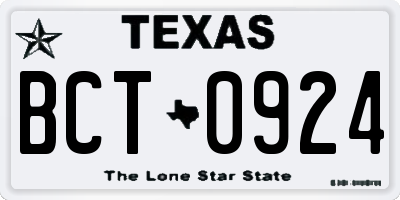 TX license plate BCT0924