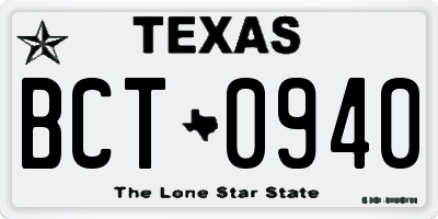 TX license plate BCT0940