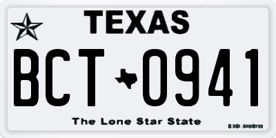 TX license plate BCT0941