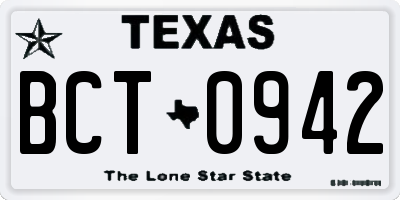 TX license plate BCT0942
