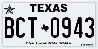 TX license plate BCT0943