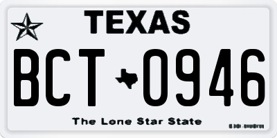 TX license plate BCT0946