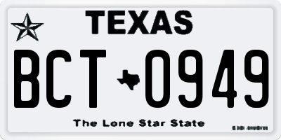TX license plate BCT0949