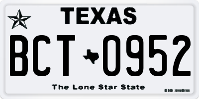 TX license plate BCT0952