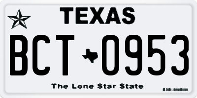 TX license plate BCT0953