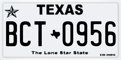 TX license plate BCT0956
