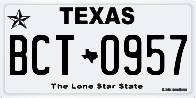 TX license plate BCT0957