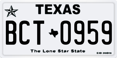 TX license plate BCT0959