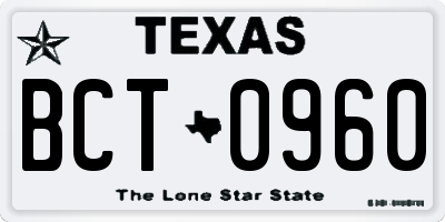 TX license plate BCT0960