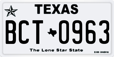 TX license plate BCT0963