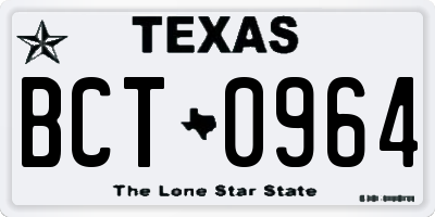 TX license plate BCT0964