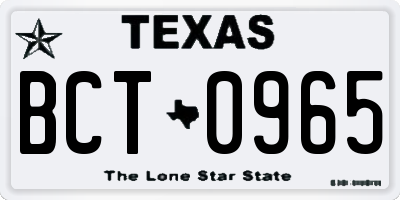 TX license plate BCT0965