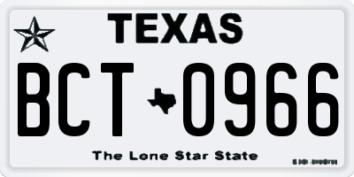 TX license plate BCT0966