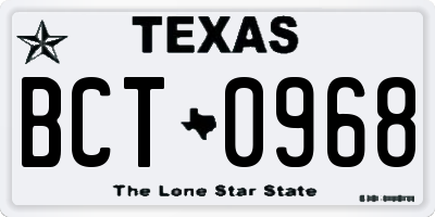 TX license plate BCT0968
