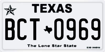 TX license plate BCT0969