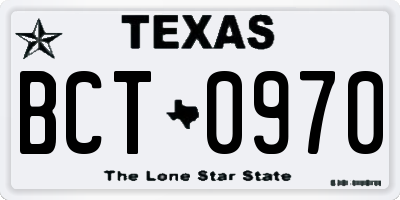 TX license plate BCT0970