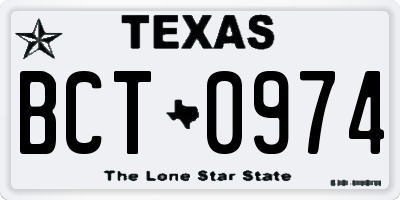 TX license plate BCT0974