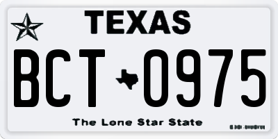 TX license plate BCT0975