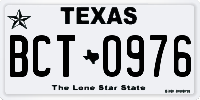 TX license plate BCT0976