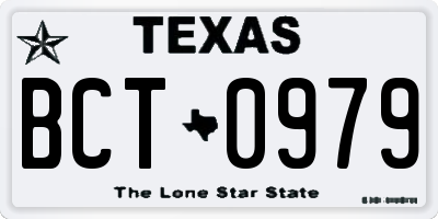TX license plate BCT0979