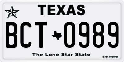 TX license plate BCT0989