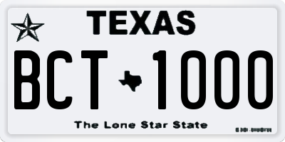 TX license plate BCT1000