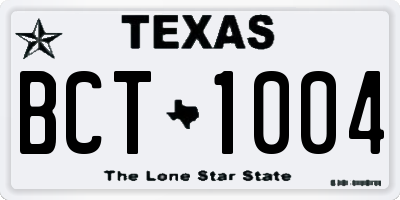 TX license plate BCT1004