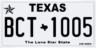 TX license plate BCT1005